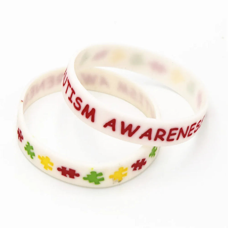 Pulseira colorida de Identificação- "Eu Amo Alguém com Autismo" - Silicone com Design de Quebra-Cabeça